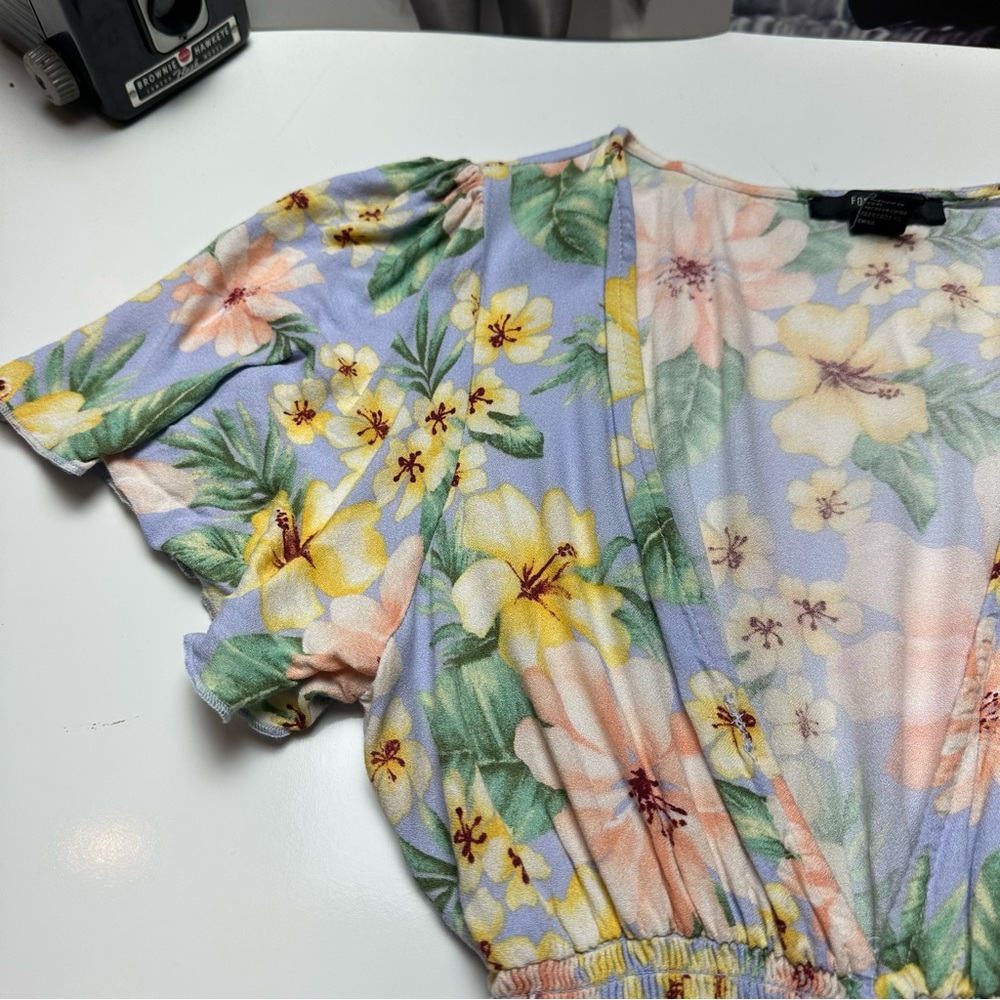 Y2K Forever 21 Floral Tea Dress | Rayon Cottagecore Garden Party Spring Mini - Picture 7 of 13